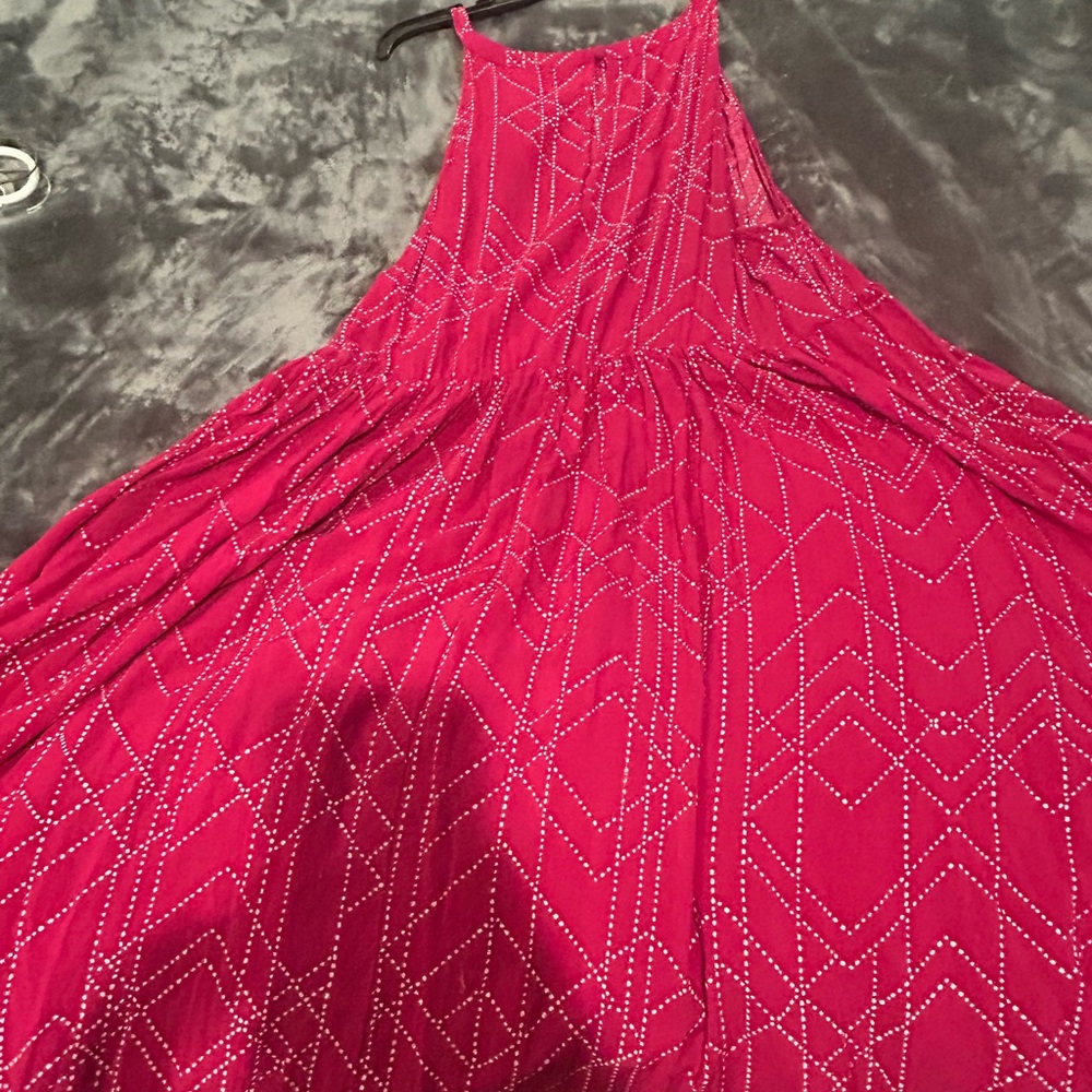 Hot pink Geometric Patterned Dress